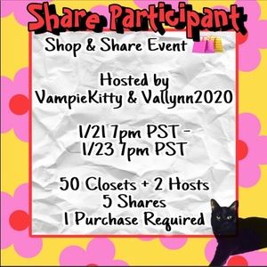 I am Participant #26! Shop Follow and Share these amazing closets and poshers!!